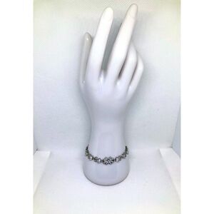 Brand New Unisex Round Cut Iced Silver Tone CZ Tennis Bracelet in 7.5 inches